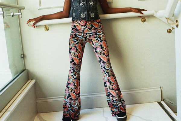Lareyna Flares in Black Paisley