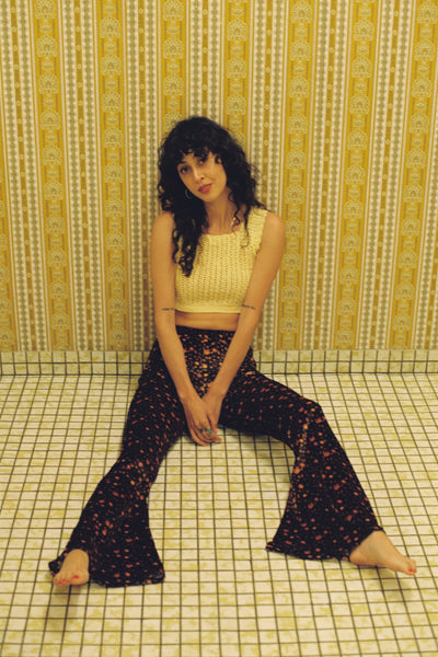 Clover Flares - Golden Brown Velvet