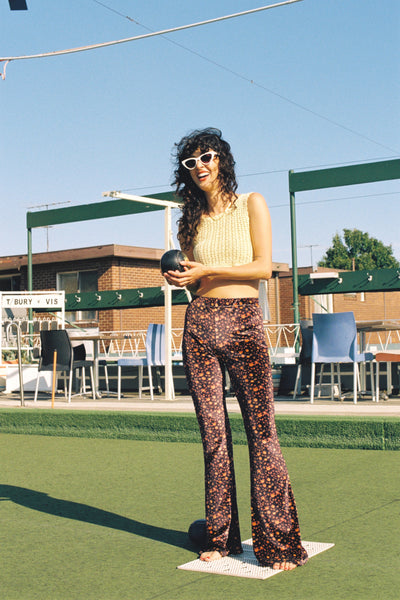 Clover Flares - Golden Brown Velvet