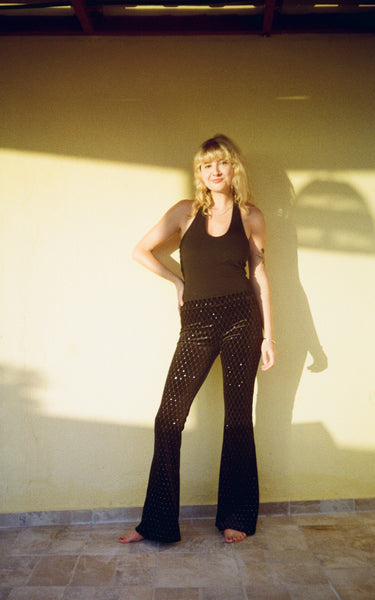 Glitzernde Swirl Sparkle Velvet Flares