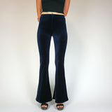 Blue Midnight Plain Velvet Flares