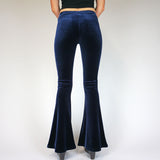 Blue Midnight Plain Velvet Flares