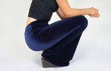 Blue Midnight Plain Velvet Flares