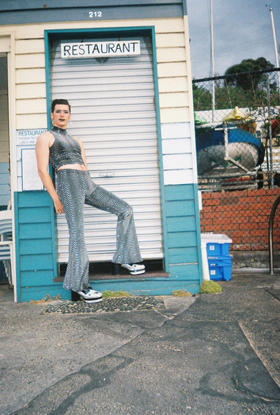 Glitter Swirl Sparkle Velvet Flares