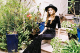 Catsuit Flared in Glitter Infinity Stars & Black Velvet