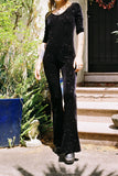 Catsuit Flared in Glitter Infinity Stars & Black Velvet