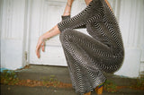 Catsuit Flared in Glitter Swirls & Black Velvet
