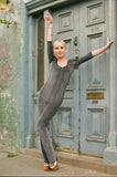 Catsuit Flared in Glitter Swirls & Black Velvet
