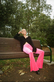 Hot Pink Velvet Flares