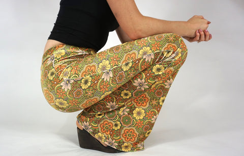 Layla Flares - Olive and Rust Velvet