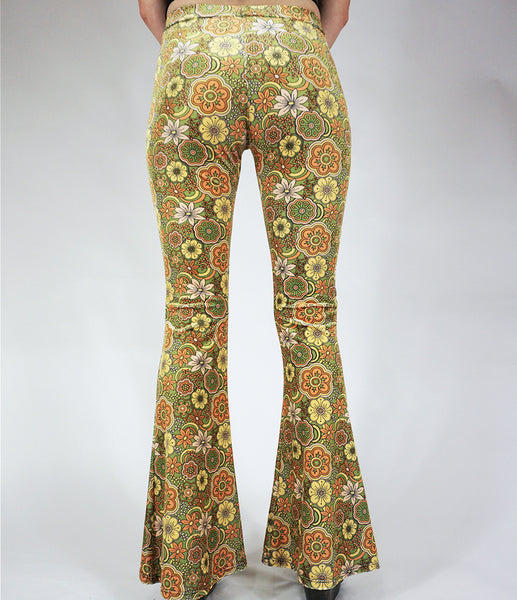 Layla Flares - Olive and Rust Velvet