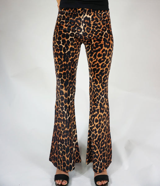 Leopard Print Velvet Flares - Exclusive Design