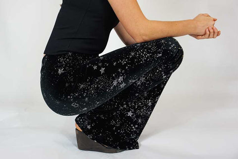 Celestial Silver Glitter Sparkle Velvet Flares